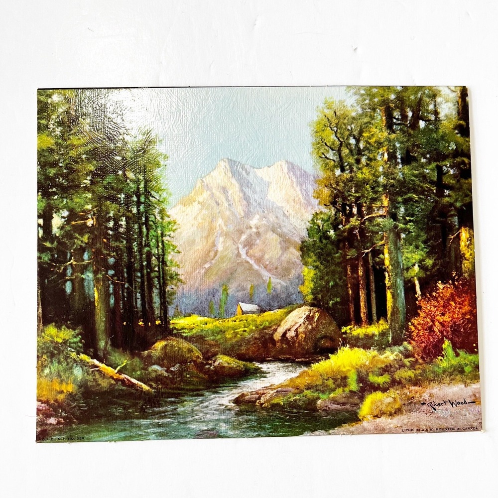 Majestic Peaks Robert Wood Winde Fine Prints 8X10 Mountains Forest Vintage Litho